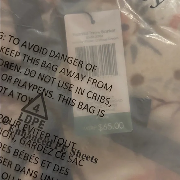 Vera Bradley Floral Blanket in Cream and Brown - Picture 2 of 7